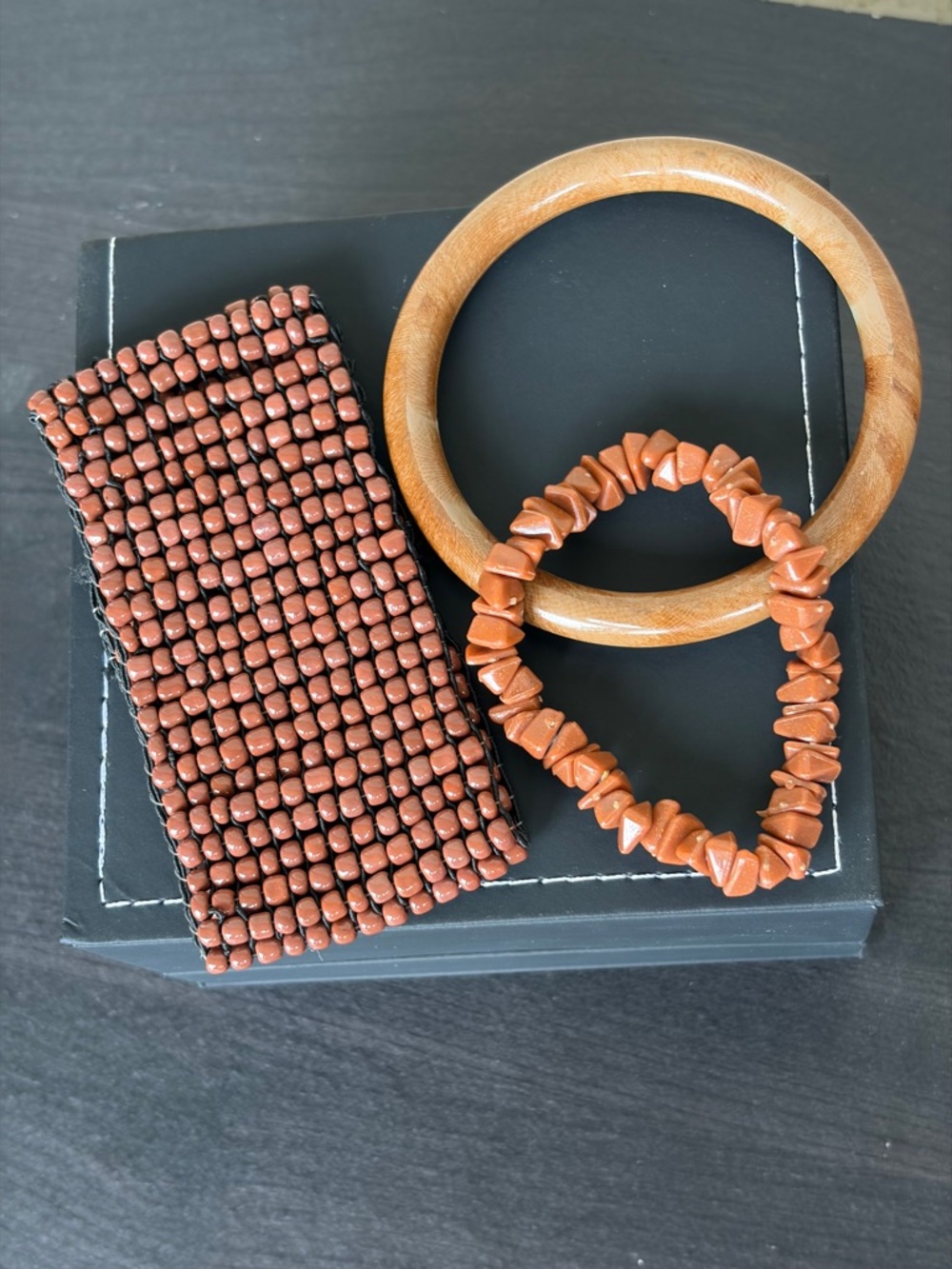 Bohemian Earth Tone Beaded & Wood Bracelet Set
